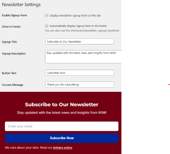 IKIM subscriber management interface